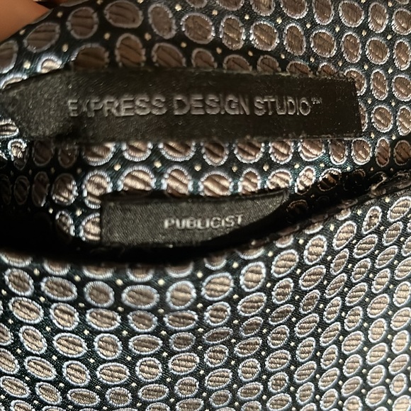 RARE Vintage Y2K Express DesignStudio black w/ blue pinstripe &embroidered waist - Picture 6 of 9